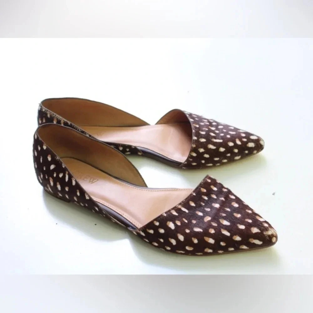 J. Crew Brown and Cream Flats